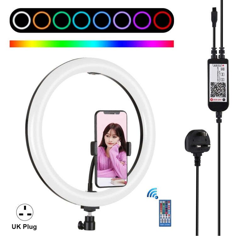 PULUZ 30 cm RGB-LED-Ringlicht mit Stativ, Telefonklemme und Kugelkopf._voghion.com