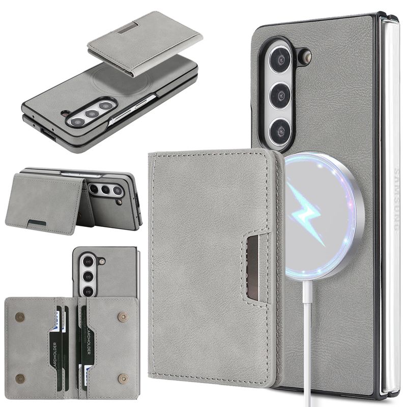 Samsung Z Fold7/6/5/4/3 Kablosuz Şarjlı Cep Telefonu Kılıfı ve 2'si 1 Arada MagSafe Manyetik Kart Çantası İçin Uygundur_voghion.com