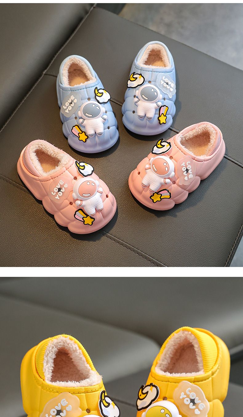 Pantofole invernali per bambini con copertura completa del tallone - Pantofole da casa impermeabili per interni/esterni per ragazzi e ragazze, comode stivaletti antiscivolo foderati in pile_voghion.com