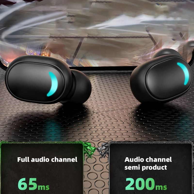 Trådløse in-ear-øretelefoner med 5.1-forsinkelse, lav lyd, Bluetooth-kompatible spillhodetelefoner for sport_voghion.com