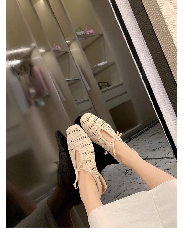 lace Up Vacation Back Strap Single Shoes 2025 Spring And Summer New Women's Fashion Exquisite Versatile Wear Comfortable_voghion.com