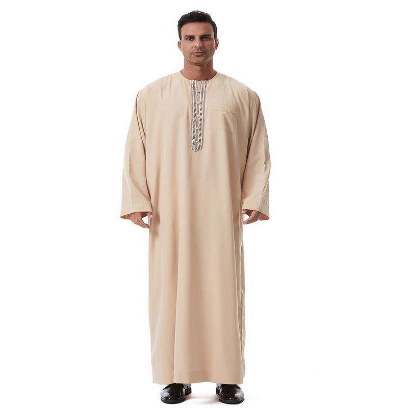 Herrenbekleidung Robe Langarm Spitze Langes Kleid Nationalität Kleidung_voghion.com
