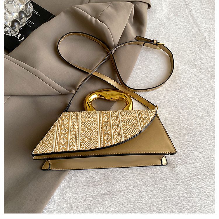 French Shell 2024 New Trendy Western style Electroplated Handbag Printed Splicing Bag_voghion.com