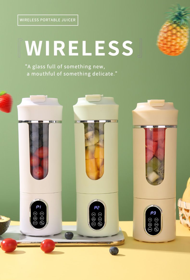New Juicer Rechargeable Digital Display Juice Maker Three-Speed Adjustment Portable Home Travel Juicing Cup_voghion.com