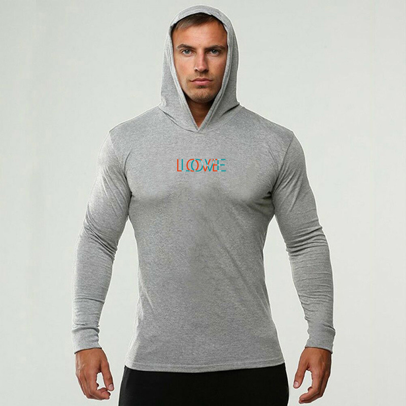 Men's hoodie slim-fit running long sleeve jacket warm base top_voghion.com