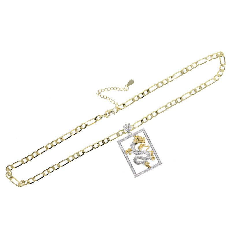 Collana con ciondolo a forma di drago quadrato rosso cinese a forma di rete a vento, tendenza moda coppia accessori hip hop_voghion.com