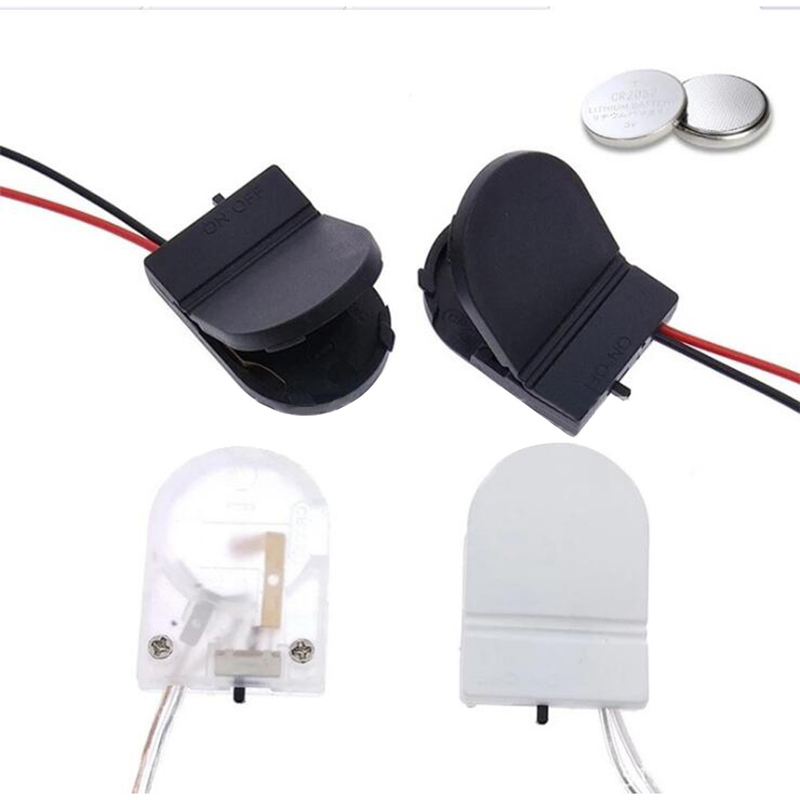 1 Piece 1/2 Slot CR2032 CR 2032 Coin Cell Battery Holder With Wire Leads ON-OFF Switch 3V Button Battery Storage Case Box Holder_voghion.com