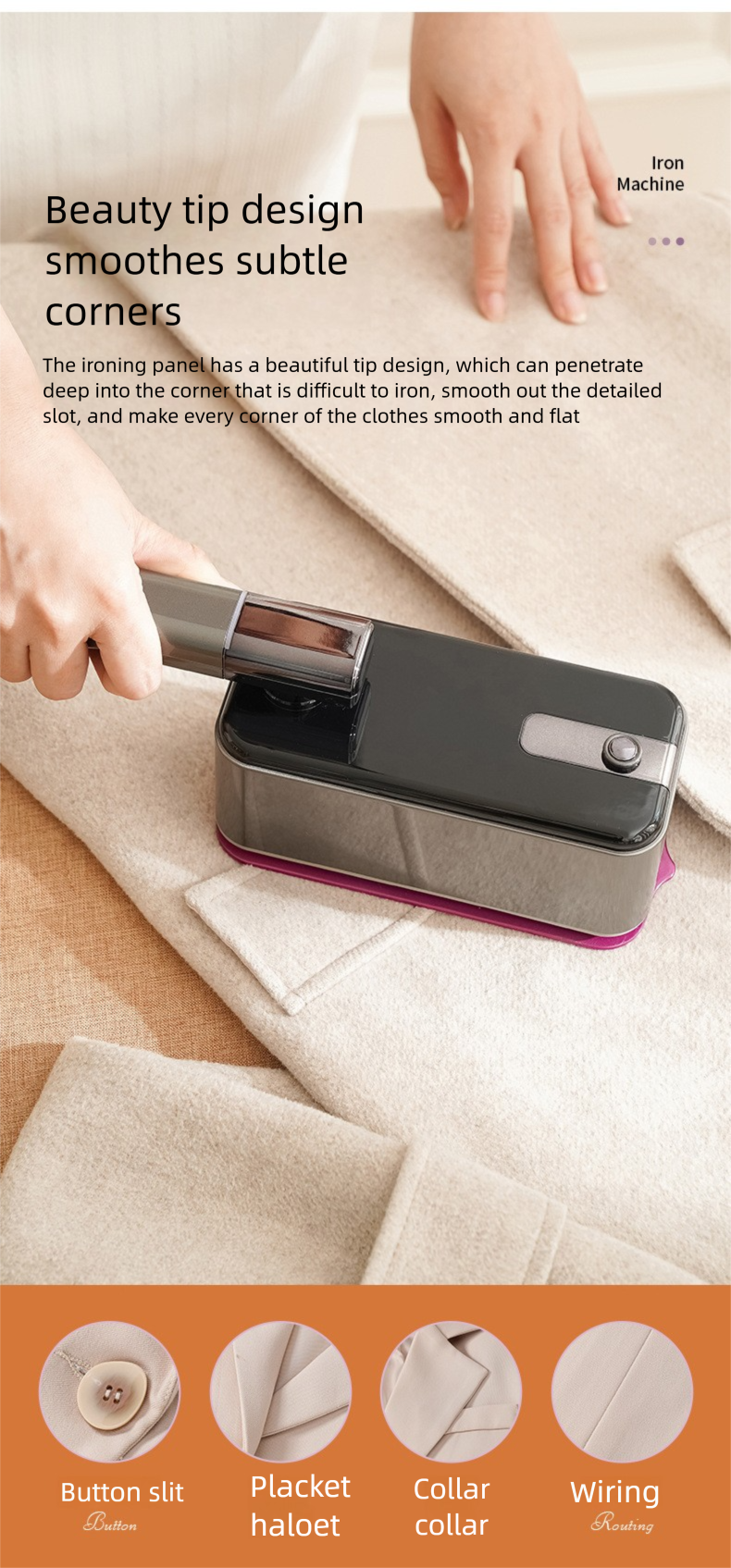 Automatischer Handdampfer für Kleidung – 2-in-1-Dampfglätter und Bügeleisen für zu Hause_voghion.com