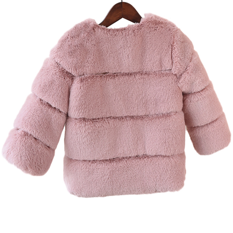 Kinderkleidung Pelzspleißmantel für Kinder, langärmelig, dick, Nachahmung von Rex-Kaninchenhaar, kurzes, pelziges Oberteil für Jungen und Mädchen_voghion.com