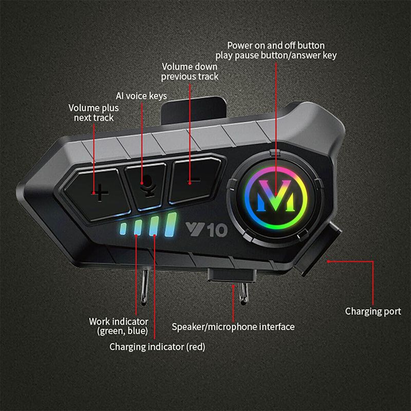 HiFi Bluetooth 5.3 Motorradhelm-Headset Drahtloser Anruf Motorrad-Kopfhörer_voghion.com