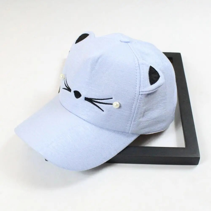 Fashion Cat Ear Baseball Cartoon Cotton Outdoor Sport Casual Sun Cap Cute Cosplay Hat_voghion.com