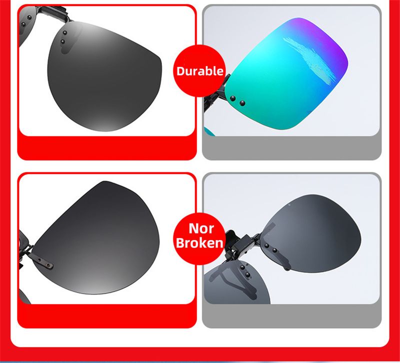 Lunettes de soleil polarisées à clipser pour homme VIVIBEE - Miroir bleu - Verres gris UV400 - Pour la conduite de nuit_voghion.com