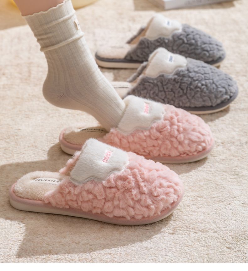 Cozy Fleece-Lined Slippers For Women & Men - Warm Winter Indoor Shoes With Anti-Slip Sole, Soft Home Footwear For Cold Floors, Couple Matching Set_voghion.com