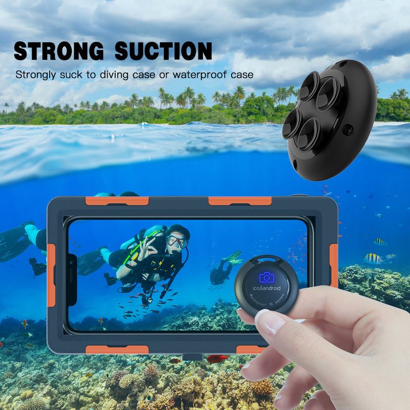 Piment rouge nouveau contrôleur de selfie Bluetooth sans fil étanche télécommande pour téléphones portables_voghion.com