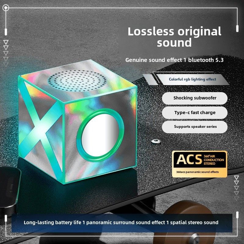 Mini Fargerike Laser Karaoke Bluetooth Small Audio Office Hjemme Utendørs Høyttaler Bærbar_voghion.com