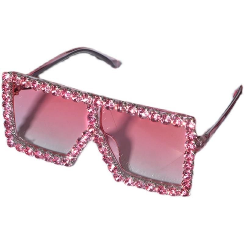 2025 Übergroße Sonnenbrille mit quadratischem Rahmen und gefliester Optik für Damen_voghion.com