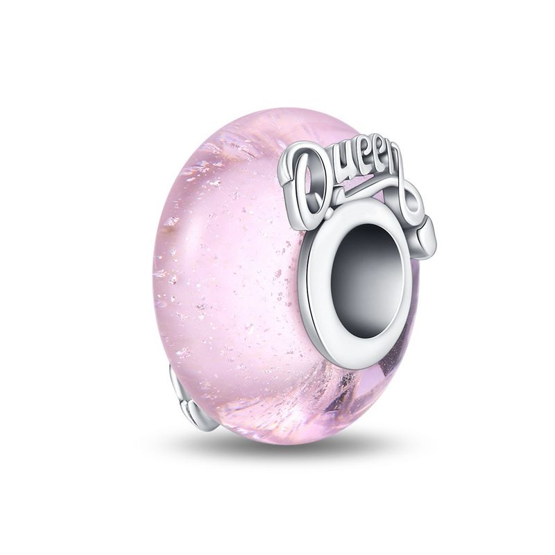 Gioielli da donna con perline di vetro luminose, ciondolo Queen, nuovo bracciale con perline in argento placcato rame e famiglia Pan_voghion.com