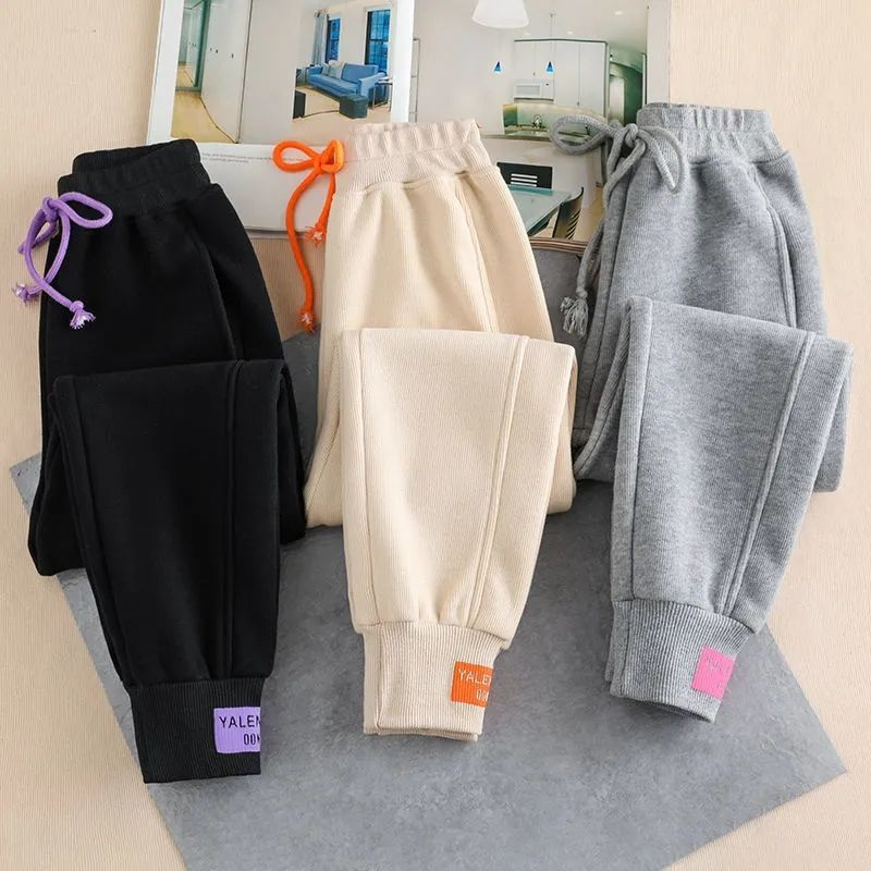 Damenbekleidung neue lockere Samt-Jogginghose, verdickte Leggings, trendige Sporthose_voghion.com