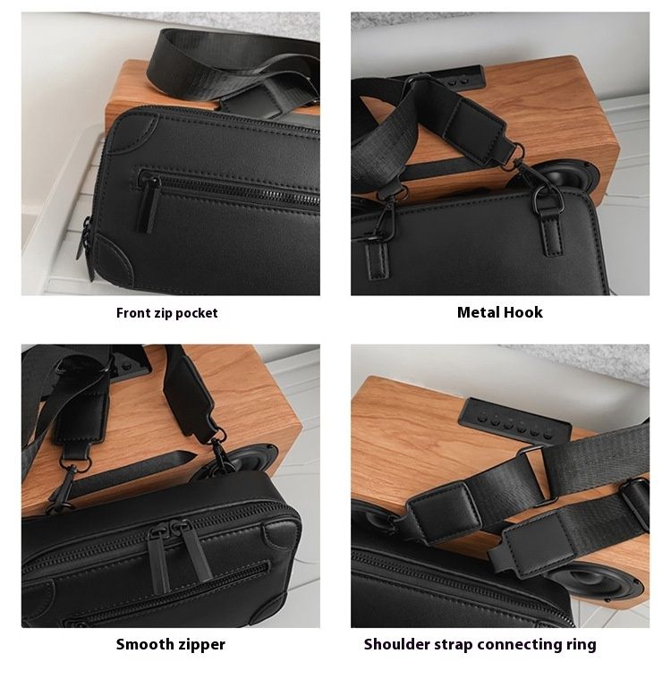 Trendig herr axelväska ny minimalistisk design personlig boxväska trendig liten axelväska exklusiv Sense enkel axelväska_voghion.com