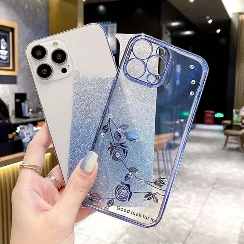 Diamantglänsande kristallglitterplätering mjukt skal för Moto G24 G34 G Edge 40 50 Pro 5G ultratunt gradientkameraskyddsskal_voghion.com