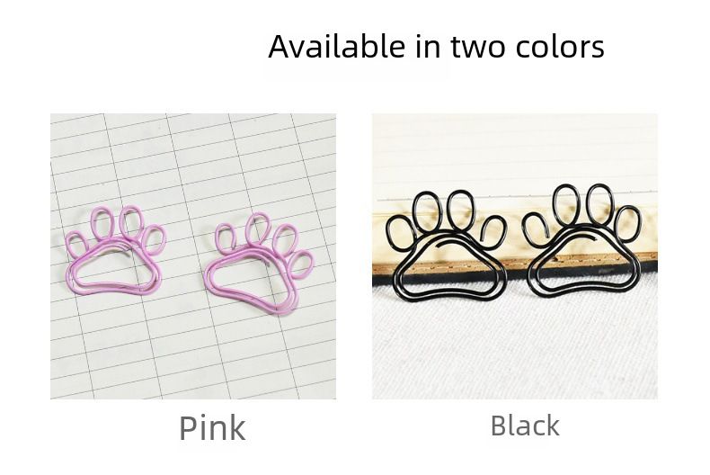 Factory Direct Cartoon Paw Print Paperclip Macaron Pink Fun Cat Claw Paperclip Office Metal Paperclip_voghion.com