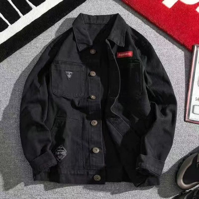 Chaqueta vaquera gruesa de lana de cordero para hombre, chaqueta informal de otoño, chaqueta térmica acolchada de algodón, talla grande_voghion.com
