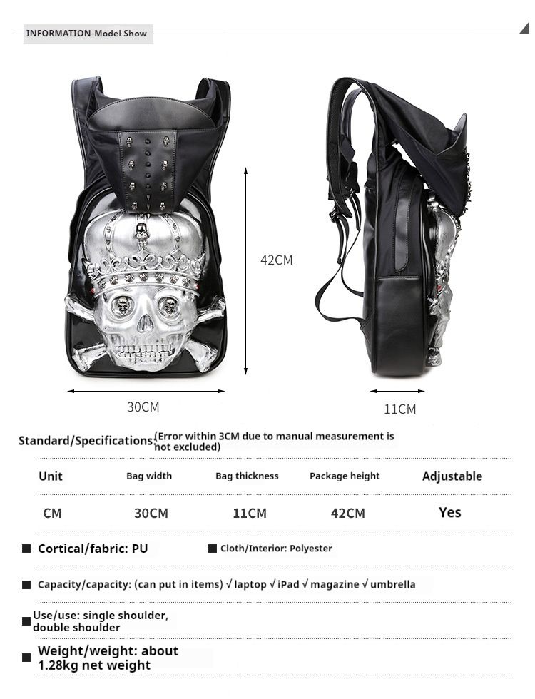 Personalized men's bag, women's PU handheld single shoulder backpack, new animal leopard head travel computer backpack_voghion.com
