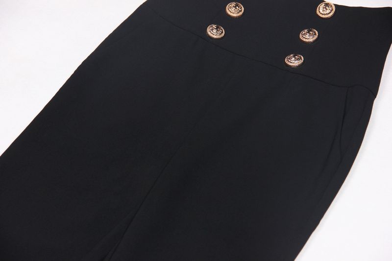 Women's clothing Spring and Autumn Black Wide-leg Pants Temperament Commuter High-waist Flared Pants Drape Long Casual Pants Cross-border Spot_voghion.com
