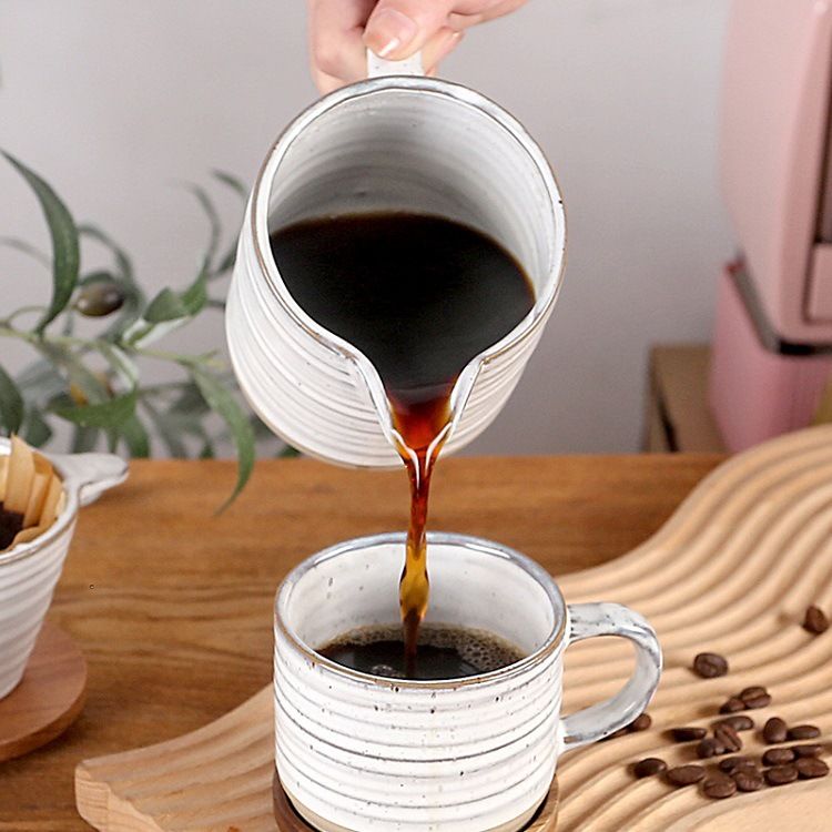 Nordisk ny kreativ kopp keramisk hjemmekontor kaffekopp høyverdig krus med lokk og skje_voghion.com