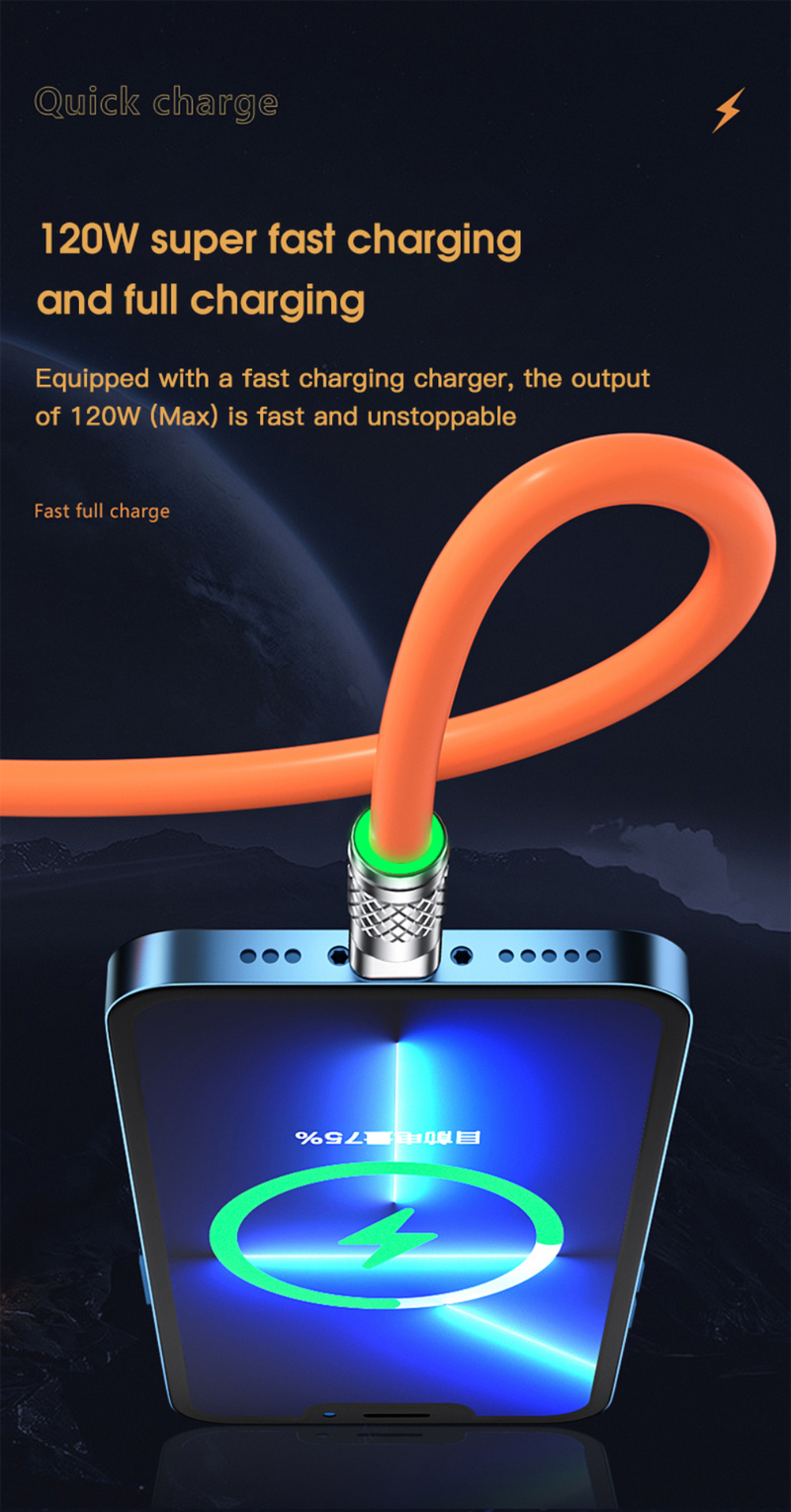 Câble de charge rapide 3 en 1 120W 6A Type C, câble Micro USB pour téléphone portable iPhone Samsung Huawei Xiaomi_voghion.com