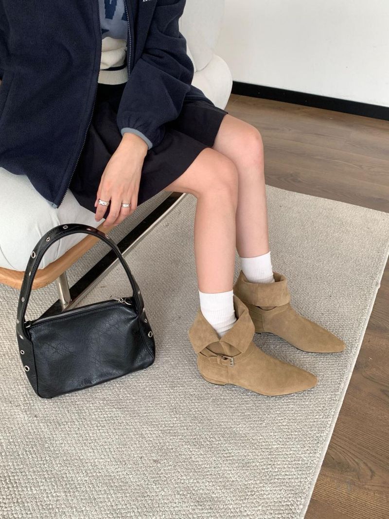 Stivali da equitazione da cowboy western con tacco basso, stile western, stile retrò francese, reversibili, da donna, autunno inverno 2025_voghion.com