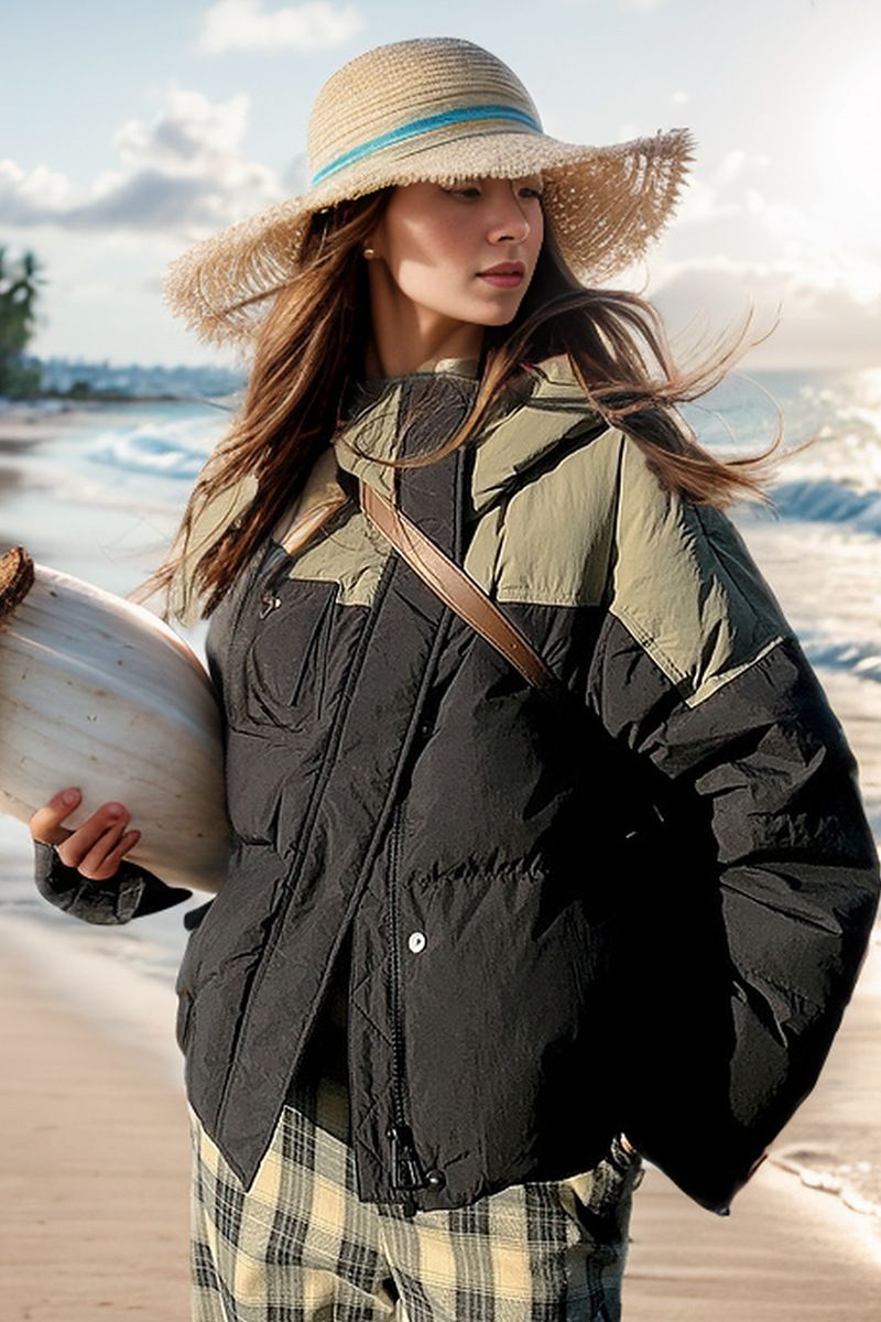 2024 nuovi vestiti invernali corti da donna con cappuccio e cappuccio, moda studentesca, giacca di cotone larga, cappotto, commercio estero_voghion.com