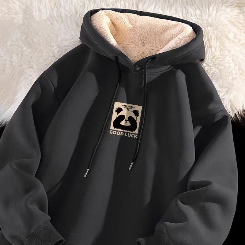 Felpa con cappuccio in lana d'agnello da uomo, felpa invernale alla moda e spessa, calda e ampia per autunno e inverno, taglia 12_voghion.com
