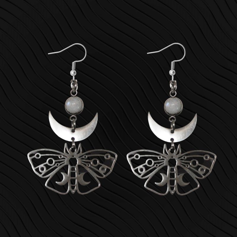 Takı ve Aksesuarlar Gotik Ay Güvesi Kolye ve Küpeler_voghion.com
