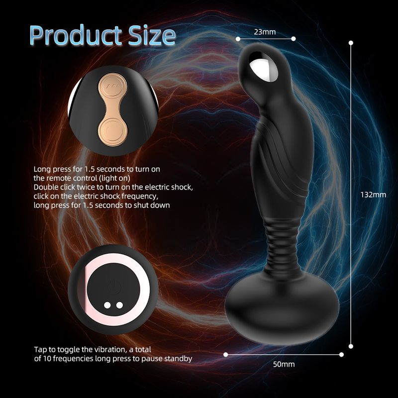 Elektrische Schock Anal Plug 10 Frequenz Vibration 3 Frequenz Elektrische Schock Drahtlose Fernbedienung Anal Stimulation Massager Erwachsene Produkte_voghion.com