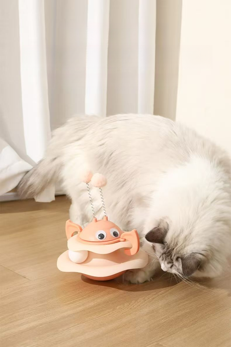 Little Bee Tumbler Rotating Play Plate Kitten Self-Entertainment Boredom Relief Artifact Cat Turntable Durable_voghion.com
