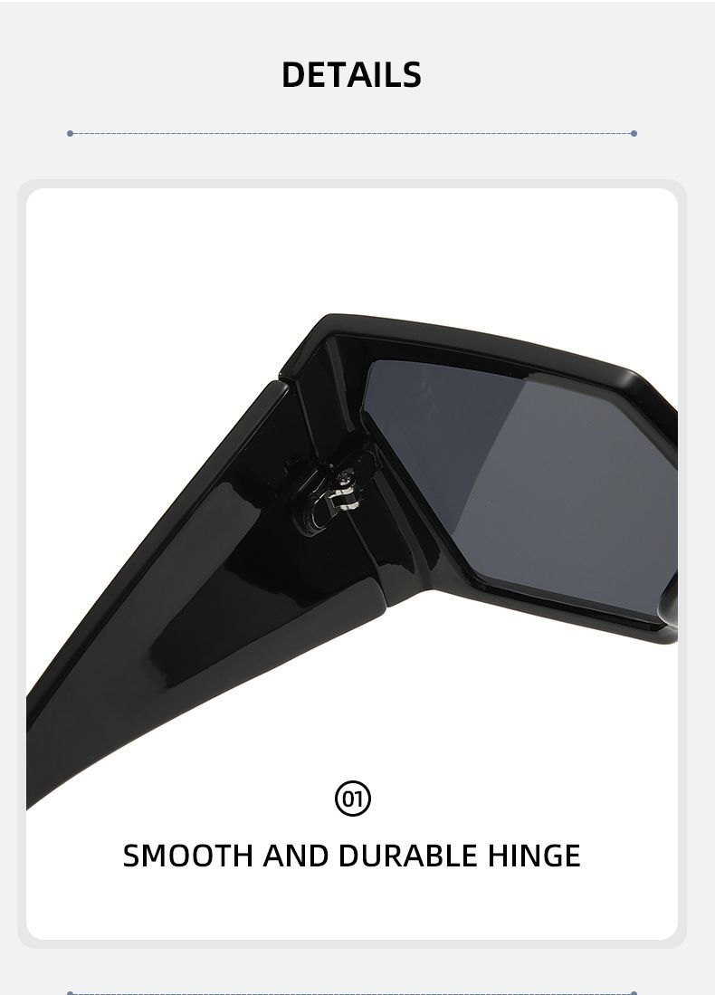 Two Circles New Wide Leg PC Large Frame Sunglasses Fashion Personality Men And Women Style Sunglasses T1129_voghion.com