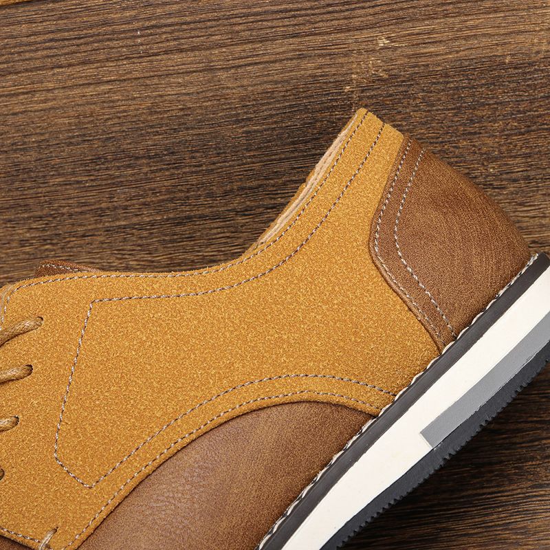 Herrenschuhe Große Herren Freizeitschuhe Modische leichte Herrenschuhe Farblich passende atmungsaktive Herren Lederschuhe_voghion.com