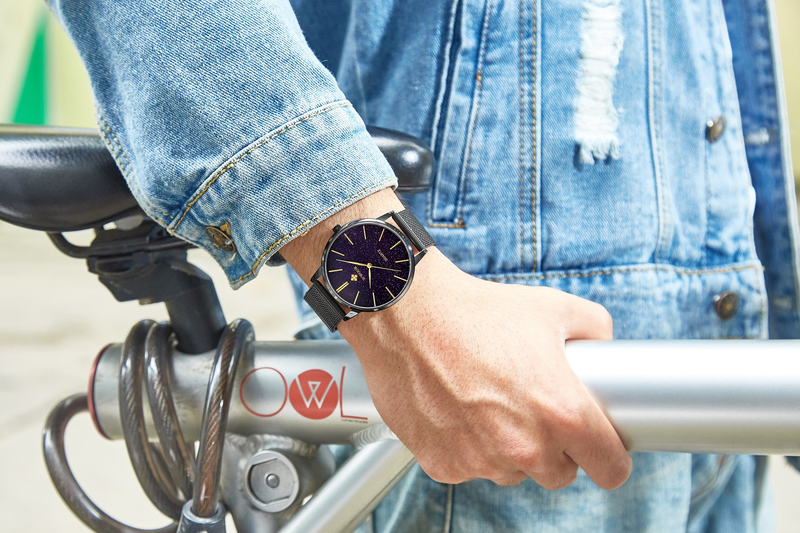 Orologio al quarzo da lavoro impermeabile da uomo WWOOR Grip Love New 8853 Net Belt_voghion.com