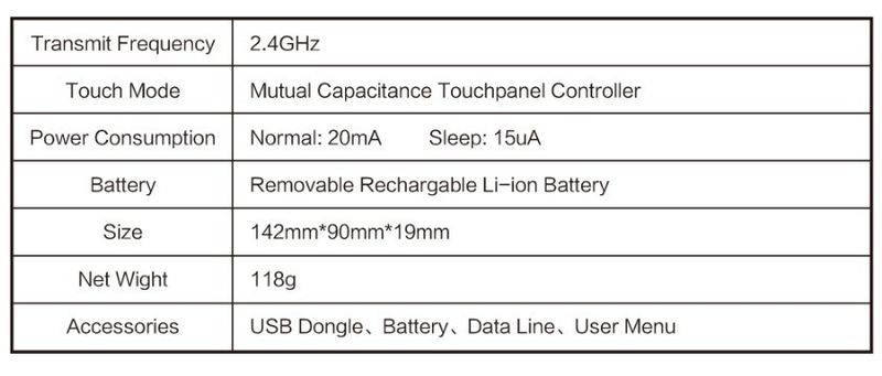 Teclado Touchpad sem fio H18+ Mini - Teclado Full-Touch ultrafino 2.4G com bateria recarregável e gestos multitoque (143 x 89,5 mm, 1600 DPI)_voghion.com