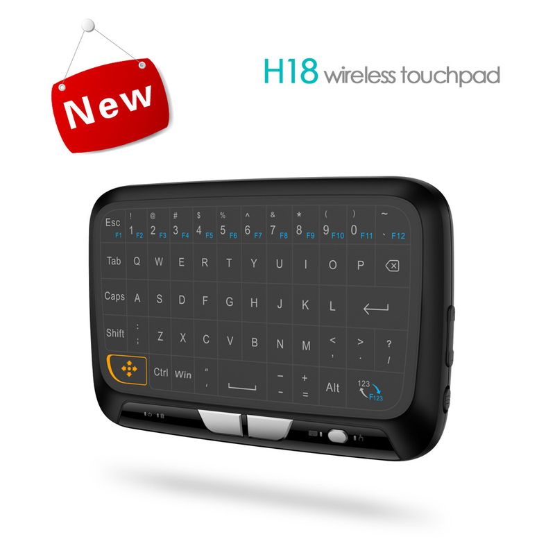 Teclado Touchpad sem fio H18+ Mini - Teclado Full-Touch ultrafino 2.4G com bateria recarregável e gestos multitoque (143 x 89,5 mm, 1600 DPI)_voghion.com