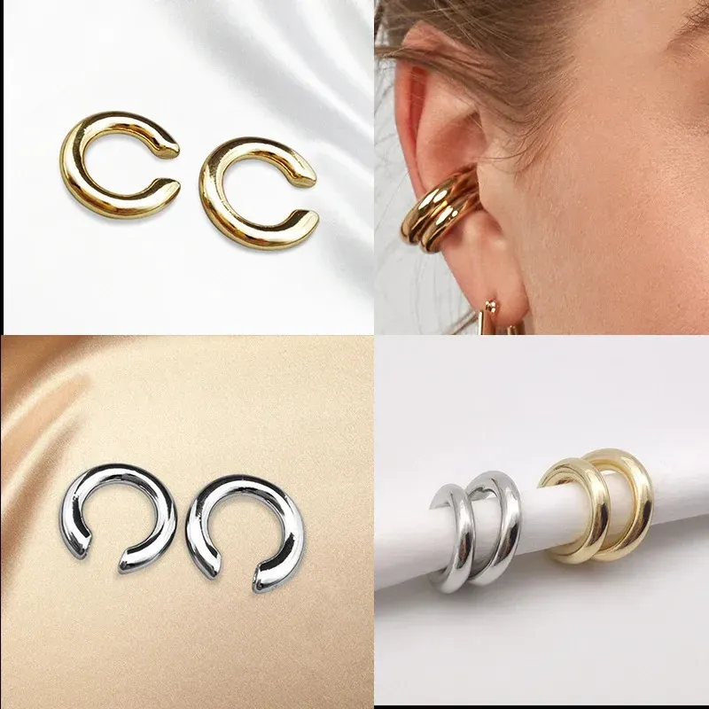 Piercing unico in metallo per orecchini, clip per cartilagine rotonda asimmetrica, per donne e ragazze, gioielli alla moda, regalo di Natale_voghion.com