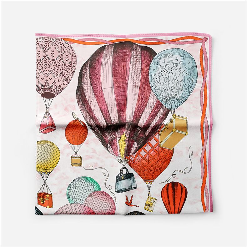 53cm small square sweet balloon printed women's new professional scarf, twill silk scarf_voghion.com