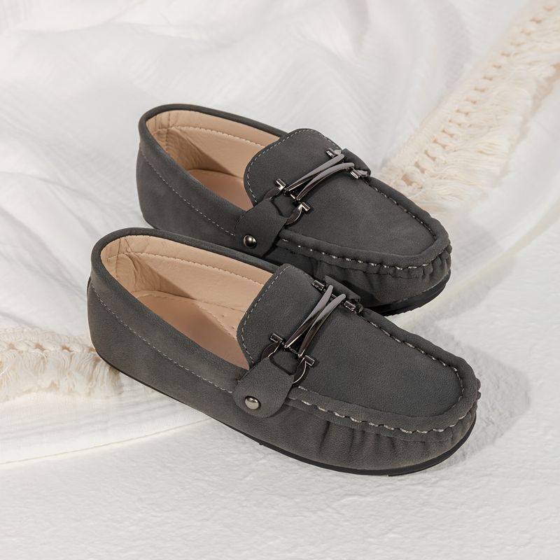 Boys' Lightweight Slip-On Loafer Shoes Comfortable Non-Slip Flats for Wedding Party - All Seasons_voghion.com