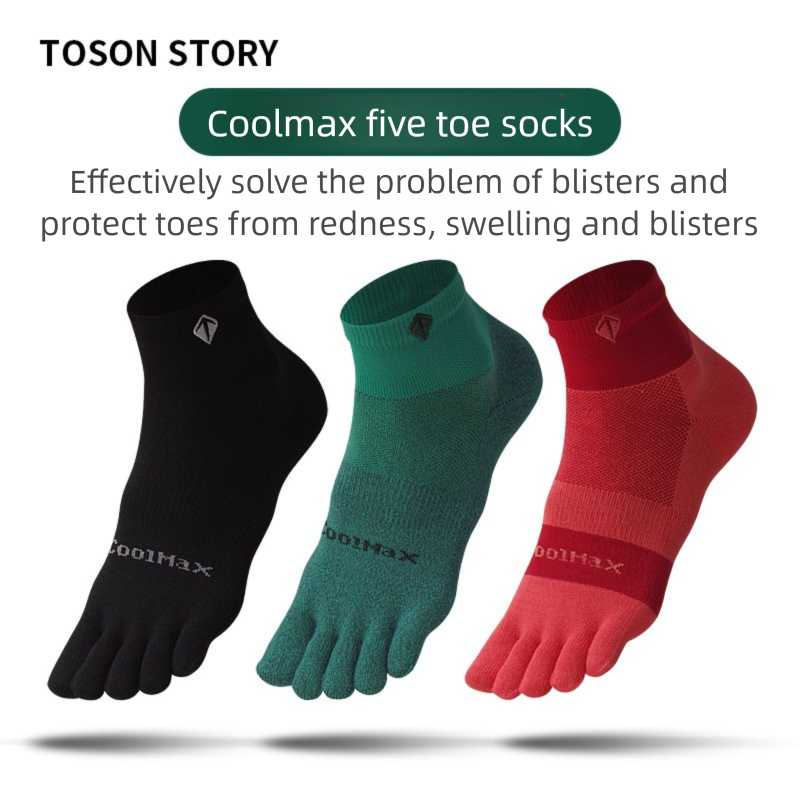Calzini sportivi da corsa Five-Toe da uomo e da donna, primavera e autunno, Coolmax, ad asciugatura rapida, assorbenti del sudore, per maratona, con punta divisa_voghion.com