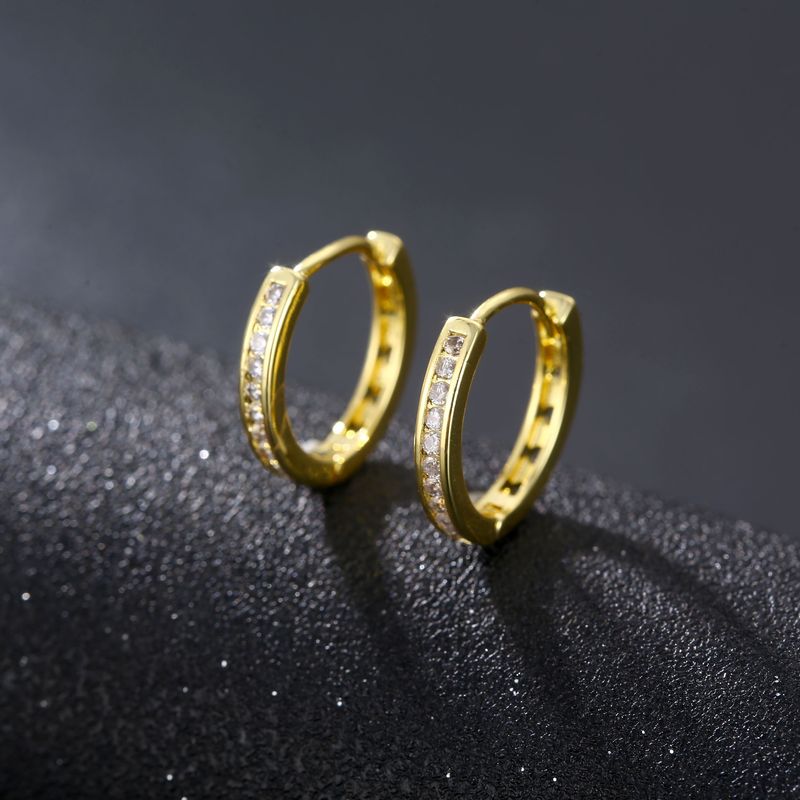 men's jewelry single row ear buckle zircon earrings large, medium and small all-match earrings in stock supply jewelry_voghion.com
