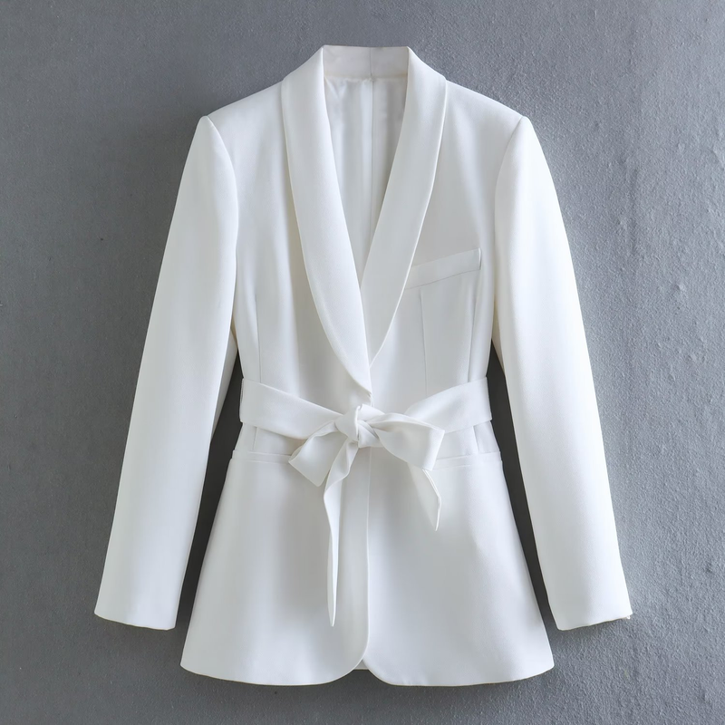 2023 Spring New Women's Clothing Belted Casual Blazer + Pants Set_voghion.com