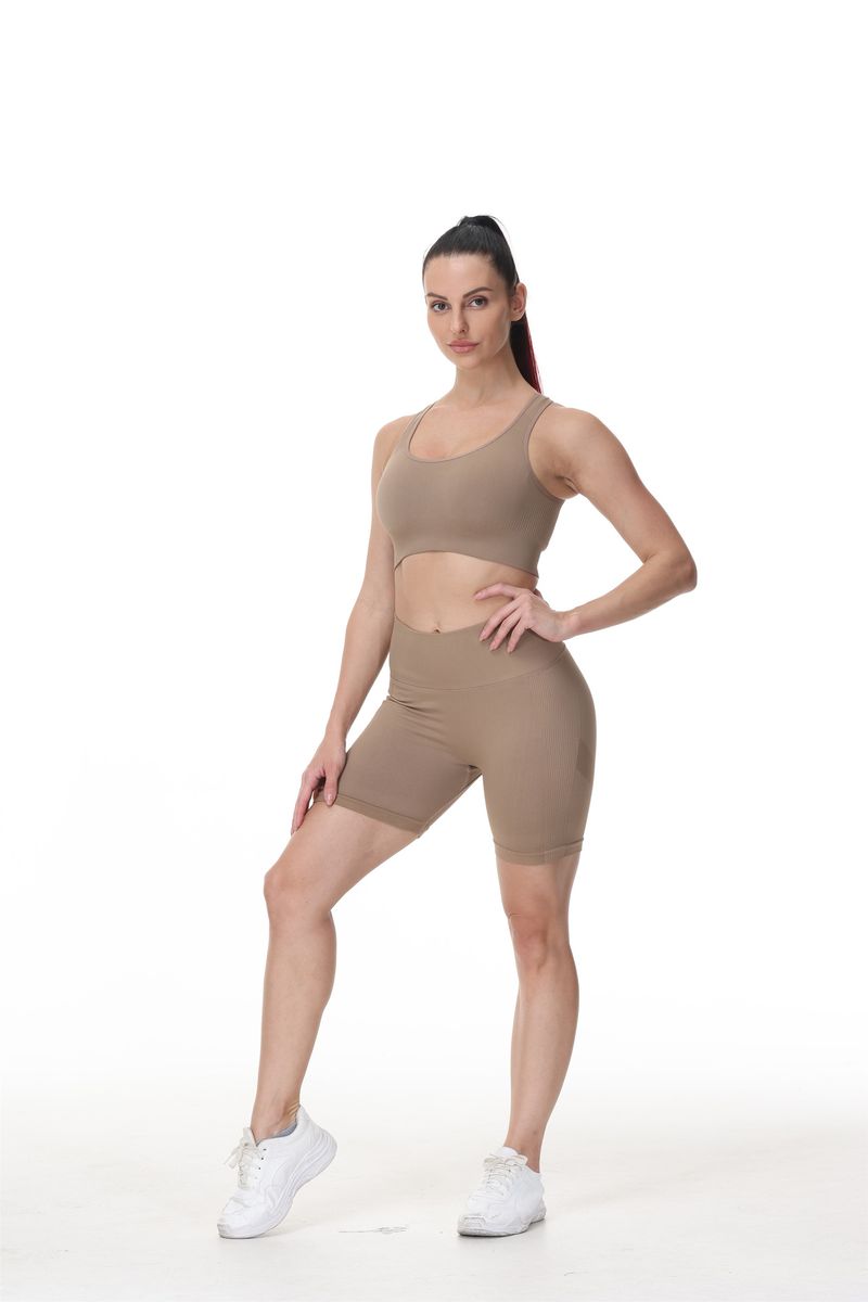 Backless Hollow Out Hip Lift Yoga Bra And Shorts Set_voghion.com