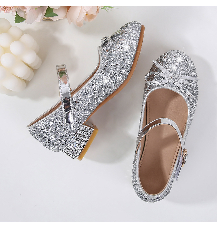 scarpe singole di perle per bambini scarpe lampeggianti fiocco fiocco primavera autunno ragazza tacco alto scarpe principessa_voghion.com