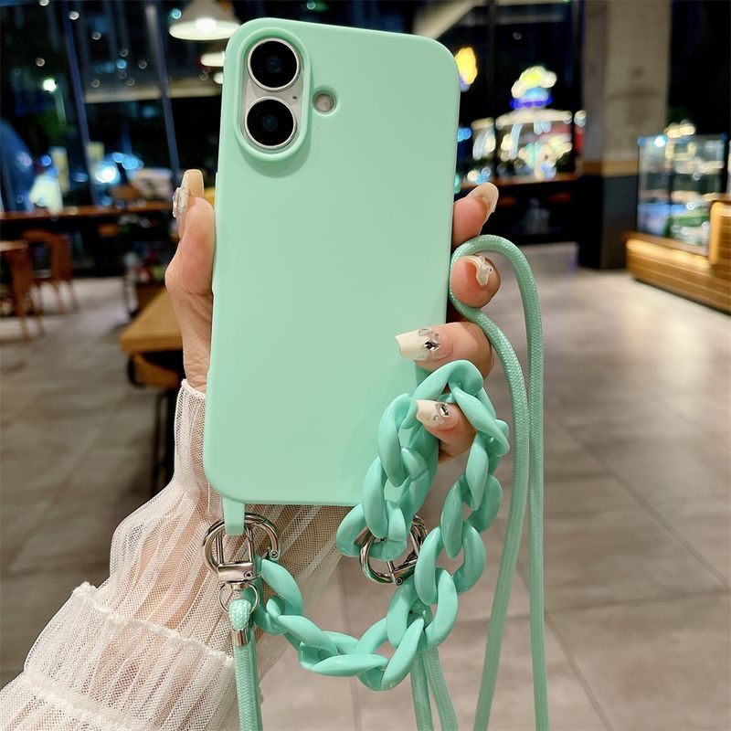Luxury Lanyard Rope Strap Crossbody Case For IPhone 16 14 12 11 13 15 Pro Mini X XS XR Max Plus Acrylic Chain Silicone Cover_voghion.com